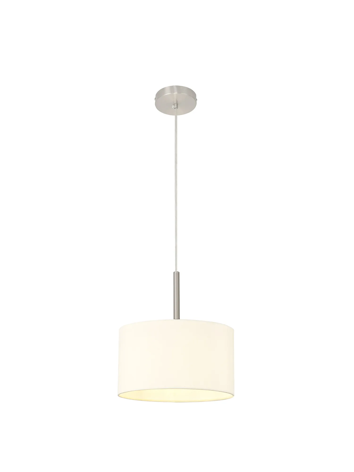 Baymont 30cm Pendant 1 Light Satin Nickel; Ivory Pearl DK0279  Deco Baymont SN IV